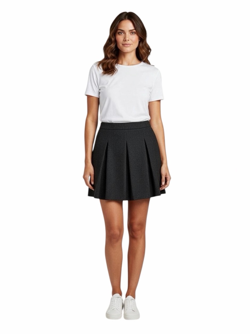 Madewell•Charcoal Pleated Mini Skater Skirt